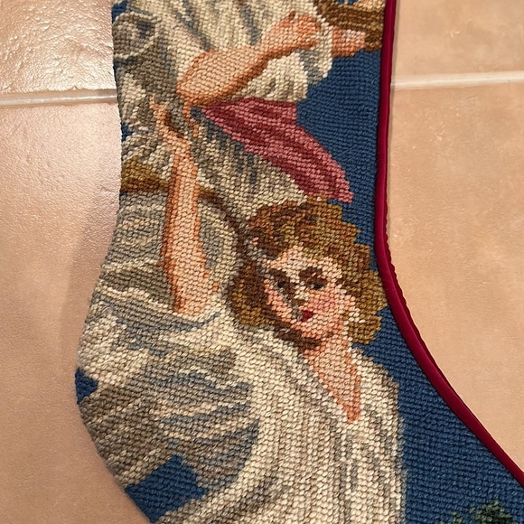 VTG Needlepoint Christmas Stocking - Picture 3 of 5